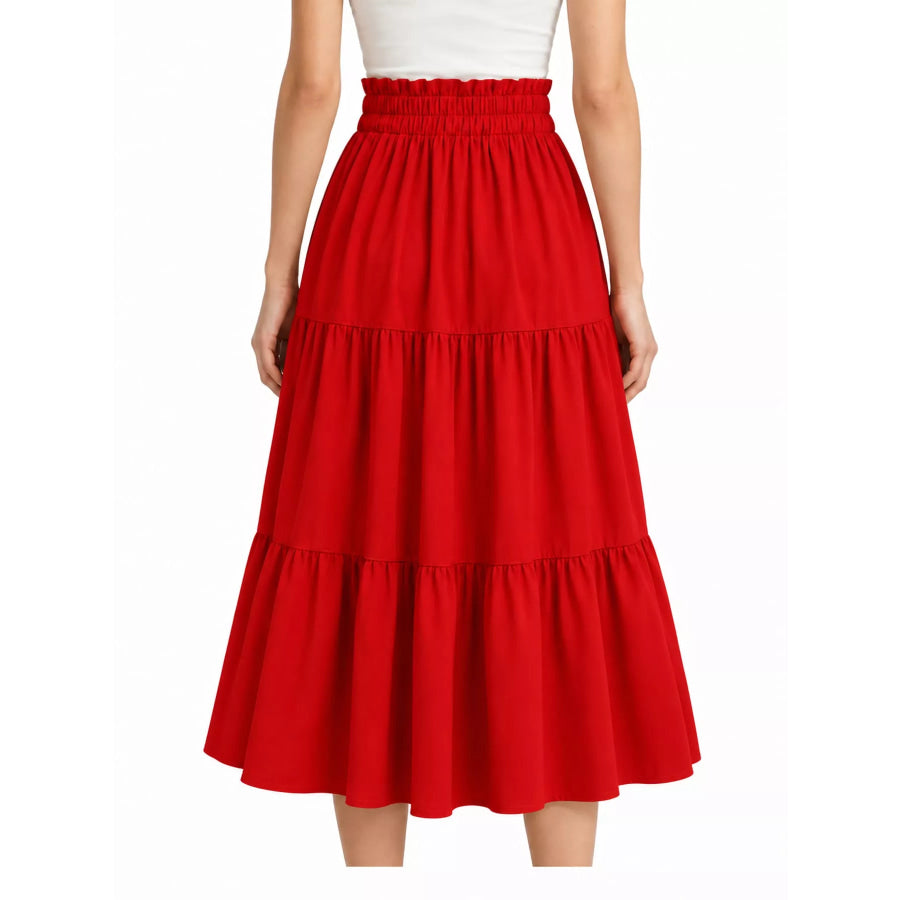 Tiered Midi Skirt Apparel and Accessories