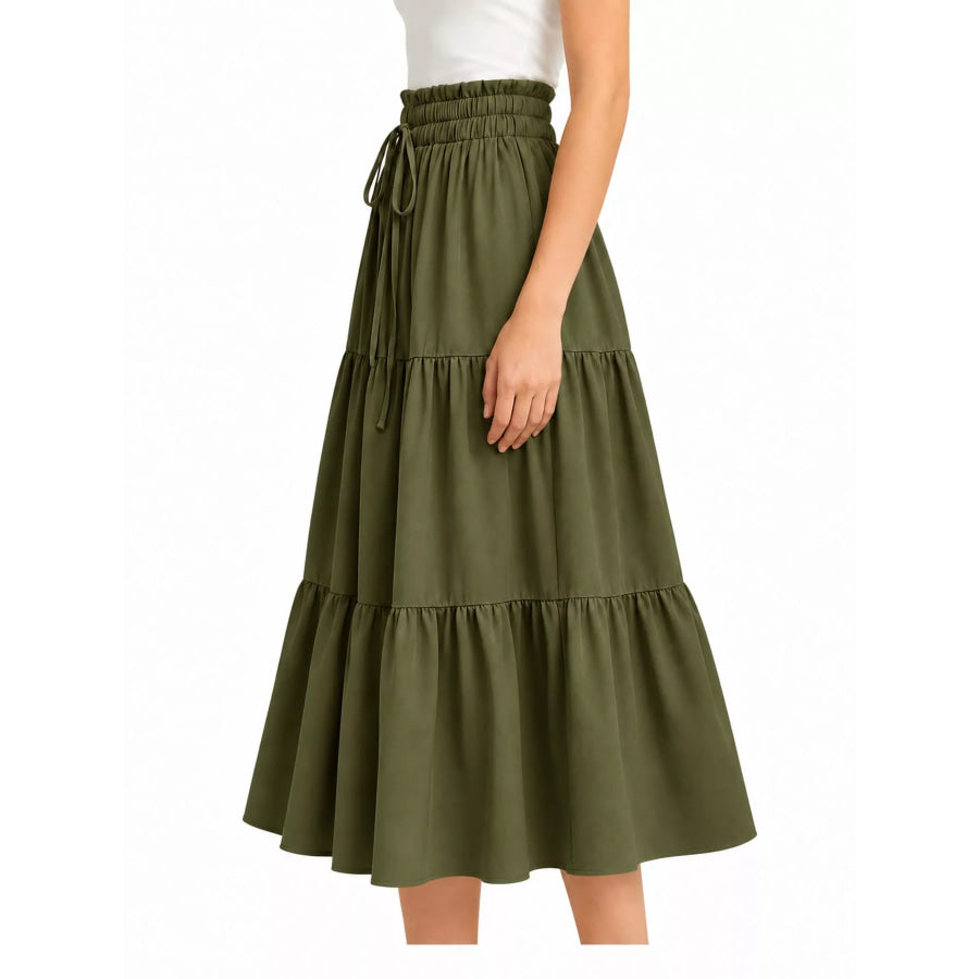 Tiered Midi Skirt Apparel and Accessories