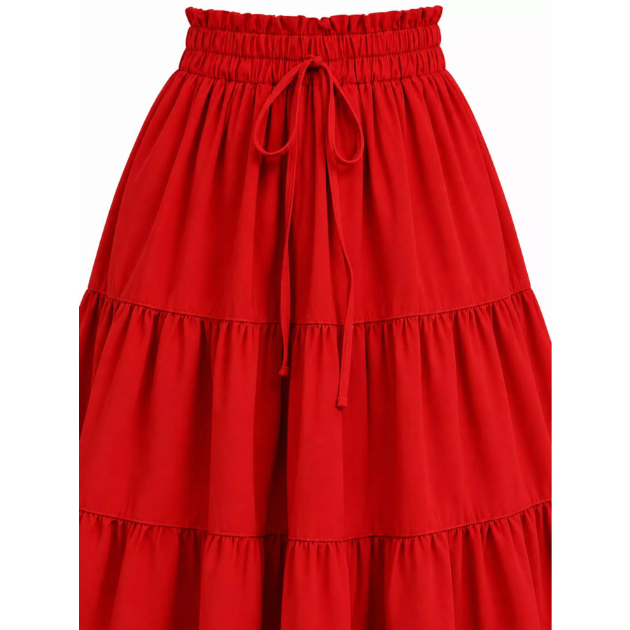 Tiered Midi Skirt Apparel and Accessories
