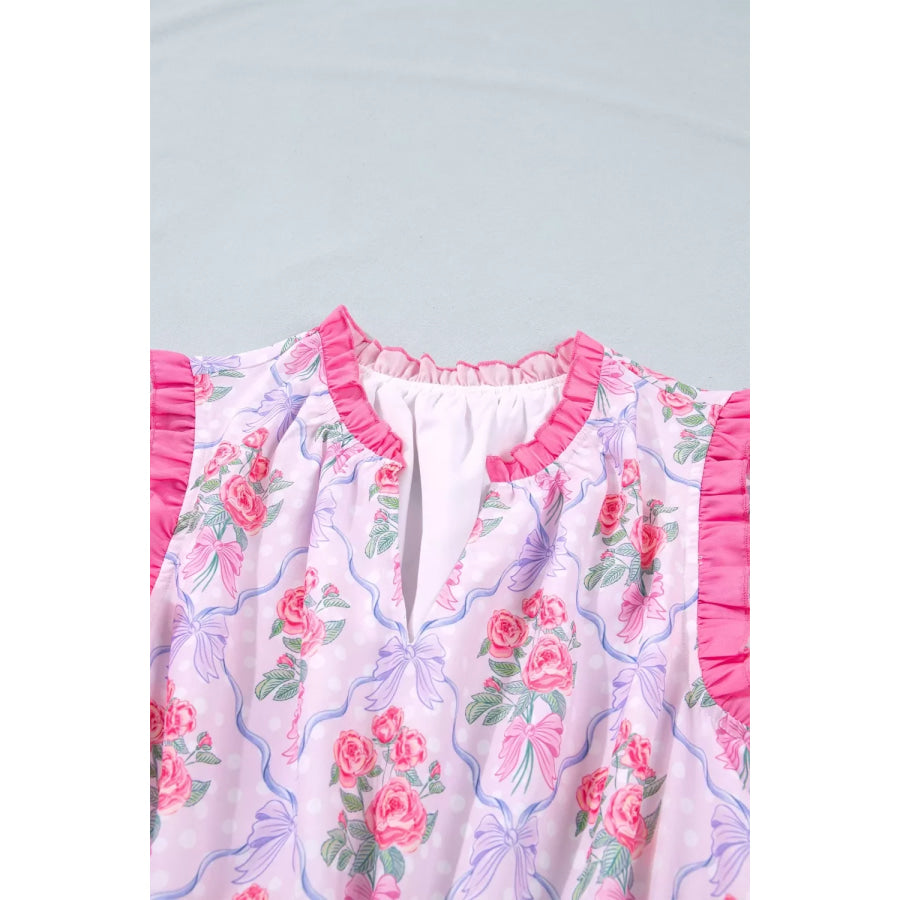Tiered Ruffles Sleeveless Summer Floral Dress Apparel and Accessories