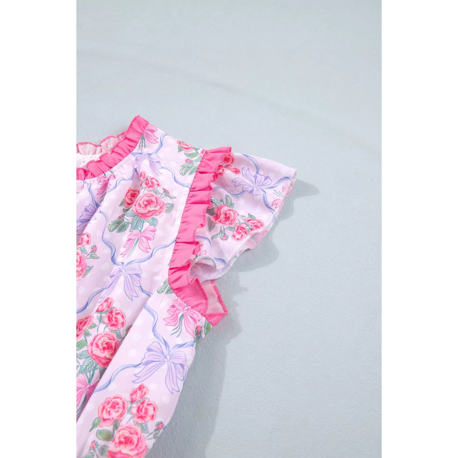 Tiered Ruffles Sleeveless Summer Floral Dress Apparel and Accessories