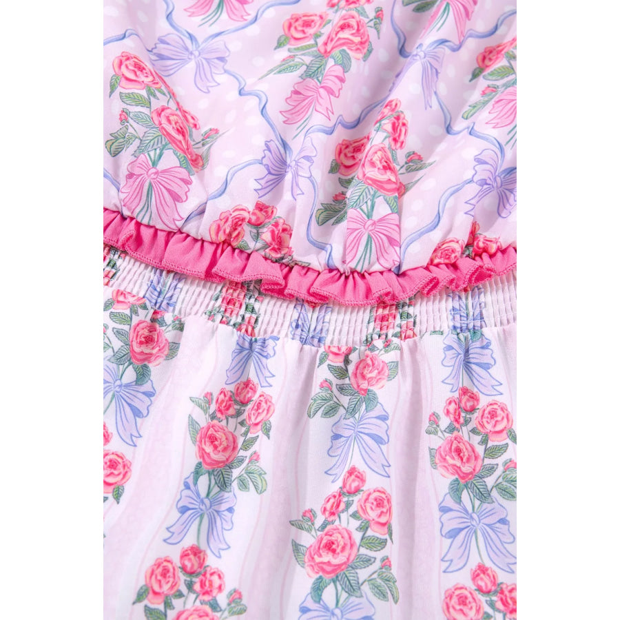 Tiered Ruffles Sleeveless Summer Floral Dress Apparel and Accessories