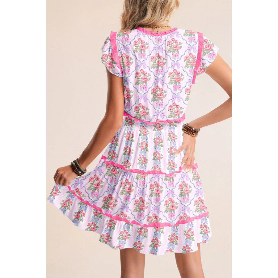 Tiered Ruffles Sleeveless Summer Floral Dress Apparel and Accessories