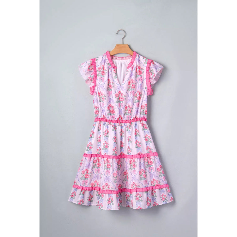 Tiered Ruffles Sleeveless Summer Floral Dress Floral / S Apparel and Accessories