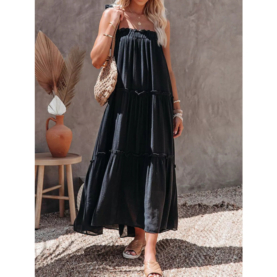 Tiered Spaghetti Strap Maxi Dress Apparel and Accessories