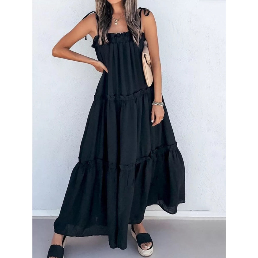 Tiered Spaghetti Strap Maxi Dress Apparel and Accessories