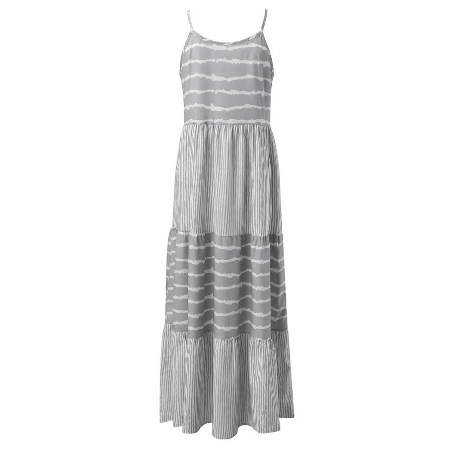 Tiered Striped Sleeveless Cami Dress Apparel and Accessories