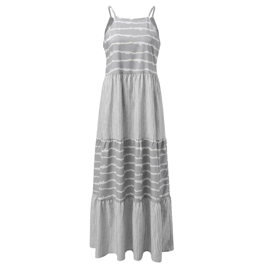 Tiered Striped Sleeveless Cami Dress Apparel and Accessories