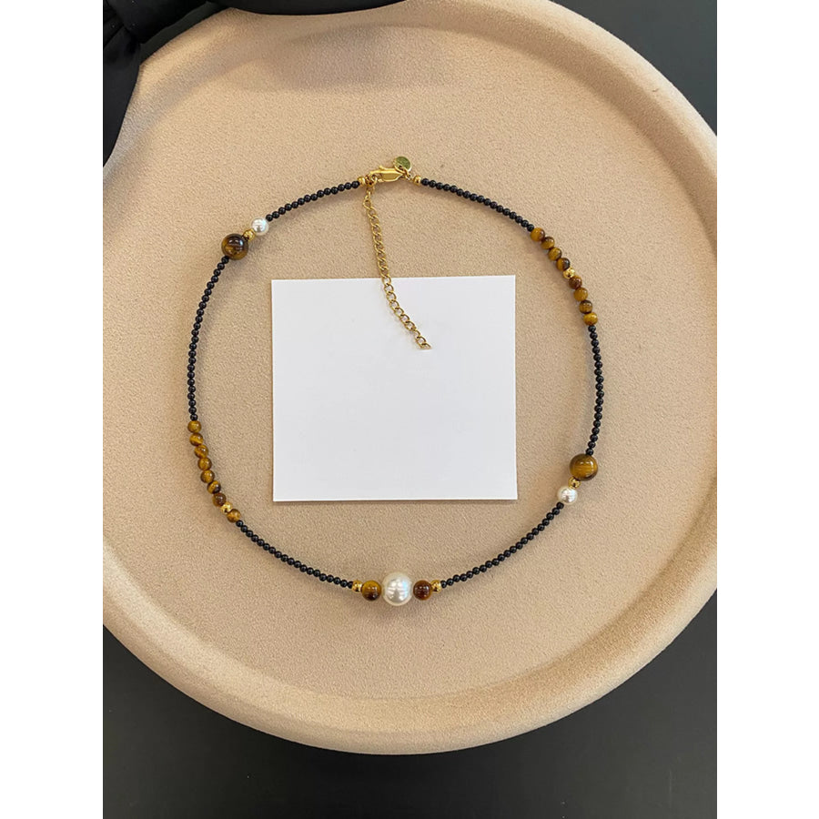Tiger Eye Adjustable Necklace Black / One Size Apparel and Accessories