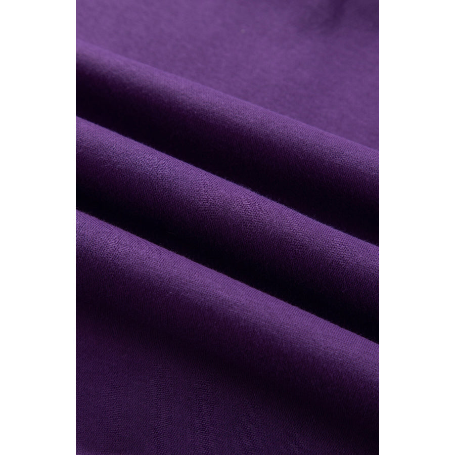 Tillandsia Purple Polka Dot Patchwork Round Neck Plus Size Sweatshirt Size/Plus Sweatshirts & Hoodies