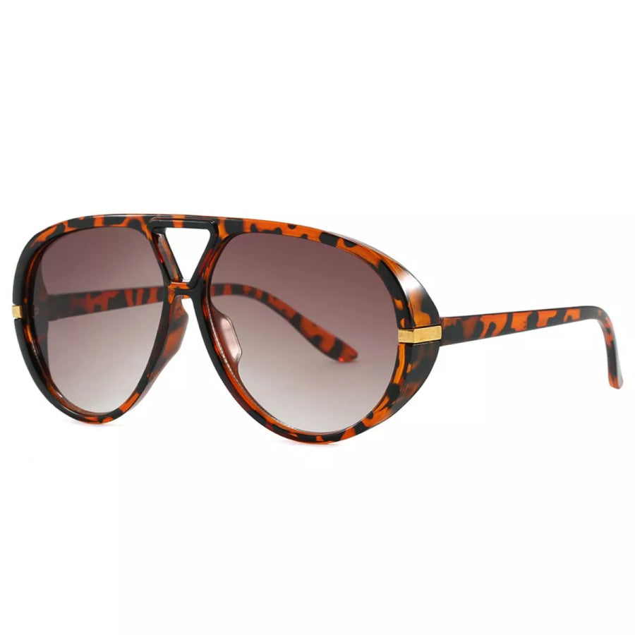 Tinted Lenses Oversized Sunglasses Tan / One Size Apparel and Accessories