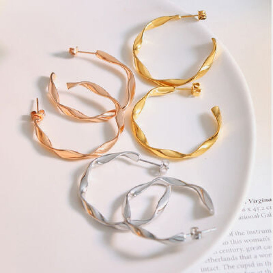 Titanium Steel C-Hoop Earrings Apparel and Accessories