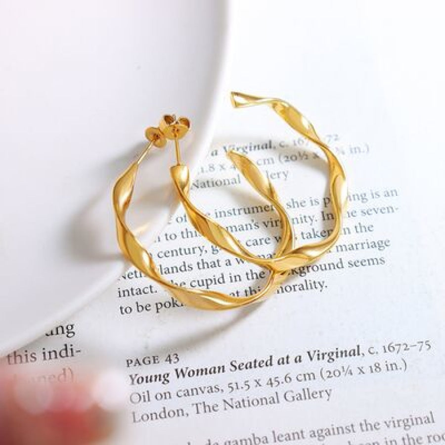 Titanium Steel C-Hoop Earrings Apparel and Accessories