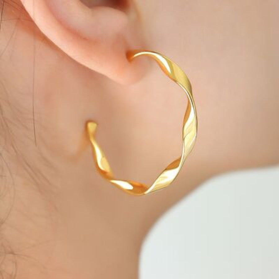 Titanium Steel C-Hoop Earrings Apparel and Accessories