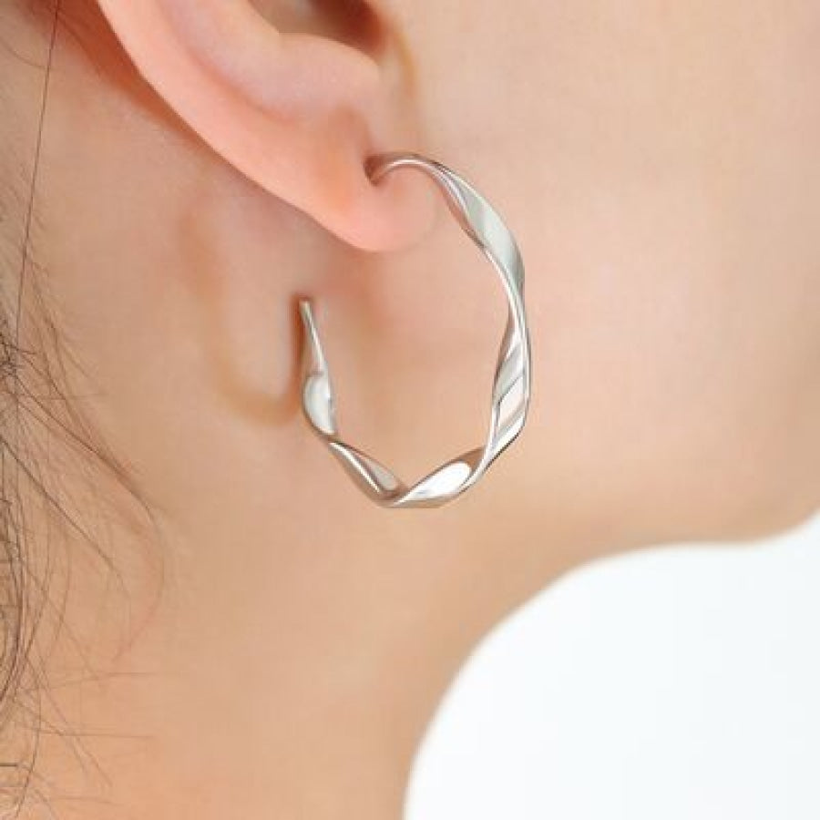 Titanium Steel C-Hoop Earrings Apparel and Accessories