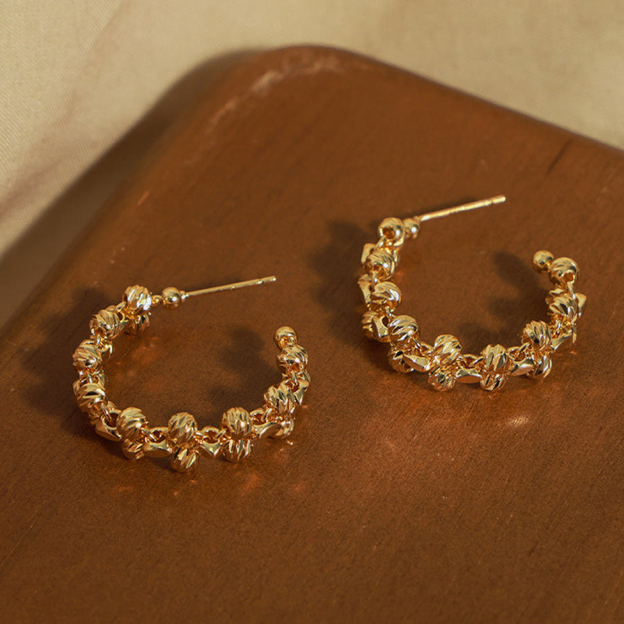 Titanium Steel C - Hoop Earrings Gold / One Size Apparel and Accessories