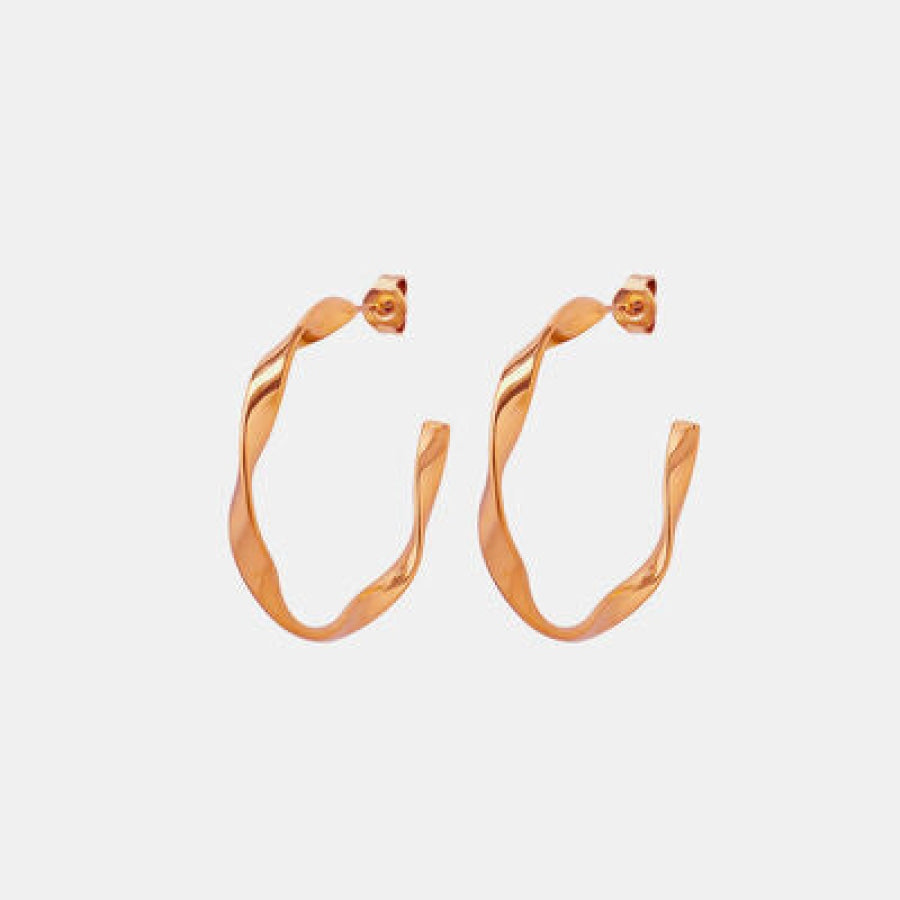 Titanium Steel C-Hoop Earrings Rose Gold / One Size Apparel and Accessories