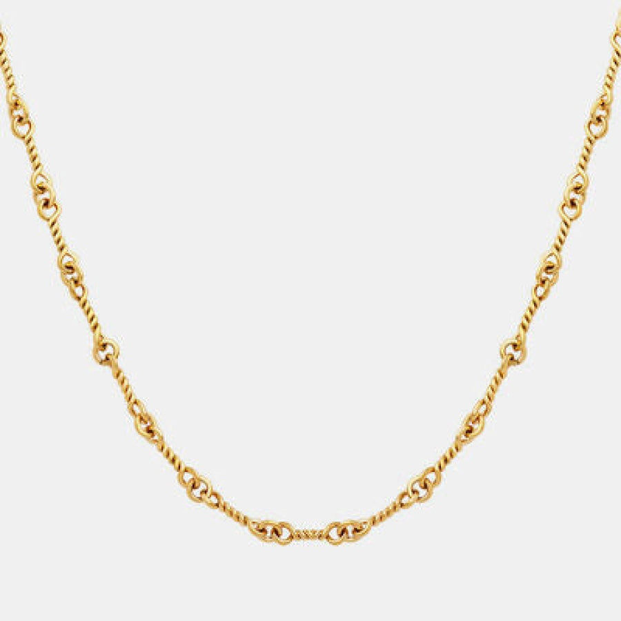 Titanium Steel Chain Link Necklace Gold / One Size Apparel and Accessories