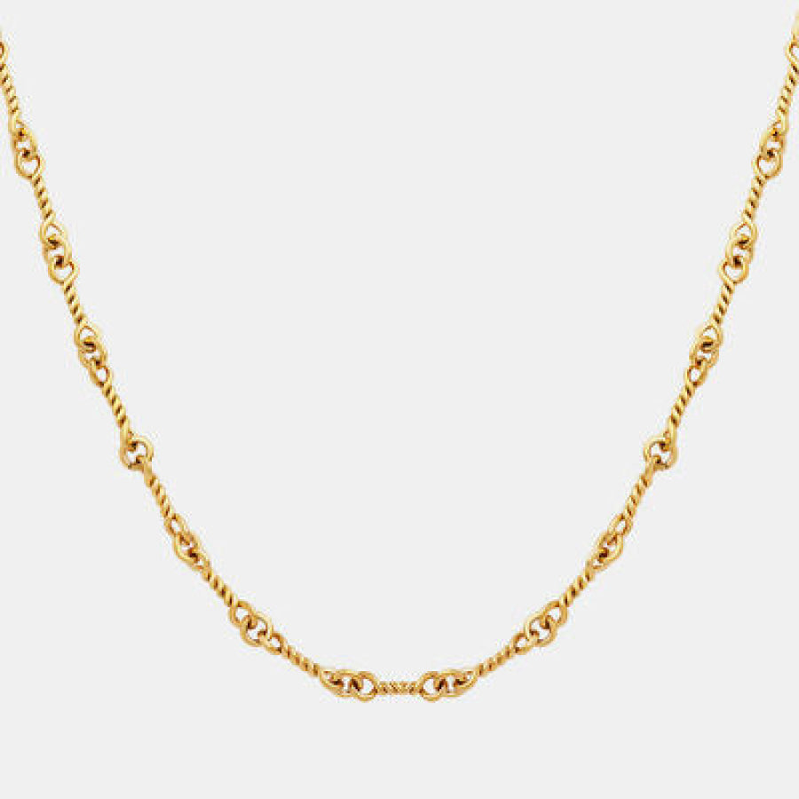 Titanium Steel Chain Link Necklace Gold / One Size Apparel and Accessories