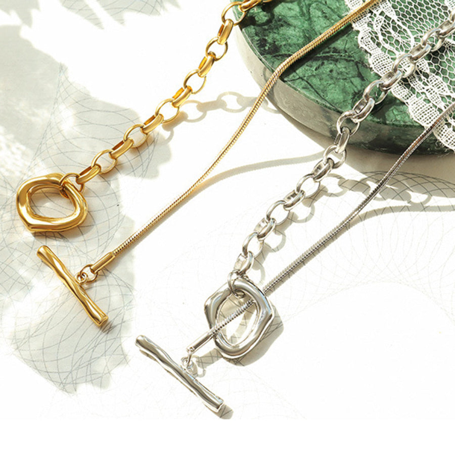 Titanium Steel Chain Necklace Silver / One Size Apparel and Accessories