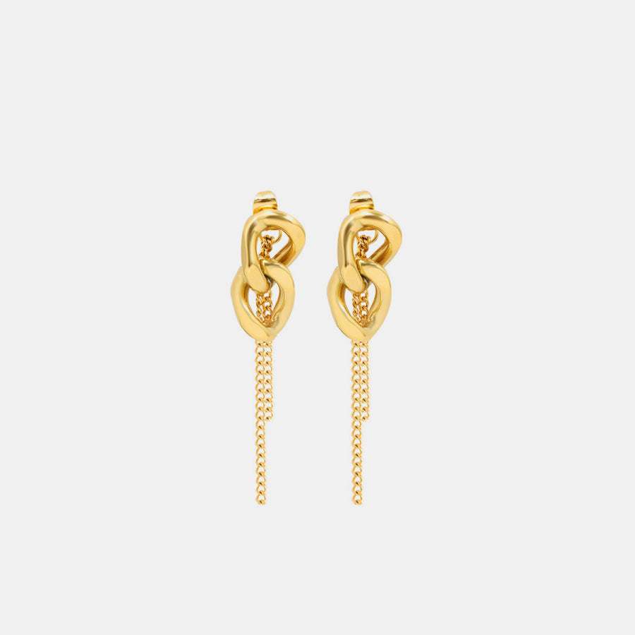 Titanium Steel Chain Shape Earrings Apparel and Accessories