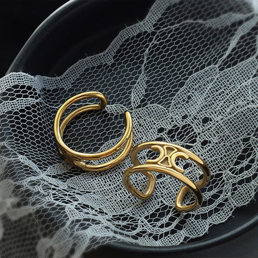 Titanium Steel Double - Layered Ring Gold / 7 Apparel and Accessories