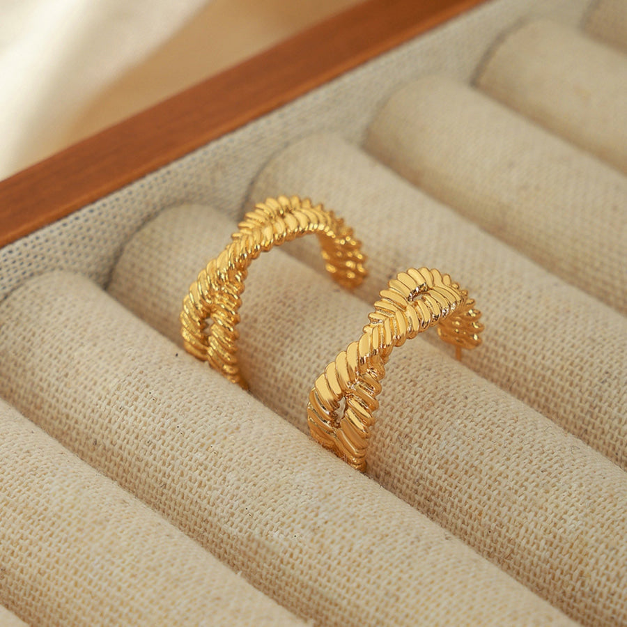 Titanium Steel Geometric Stud Earrings Gold / One Size Apparel and Accessories