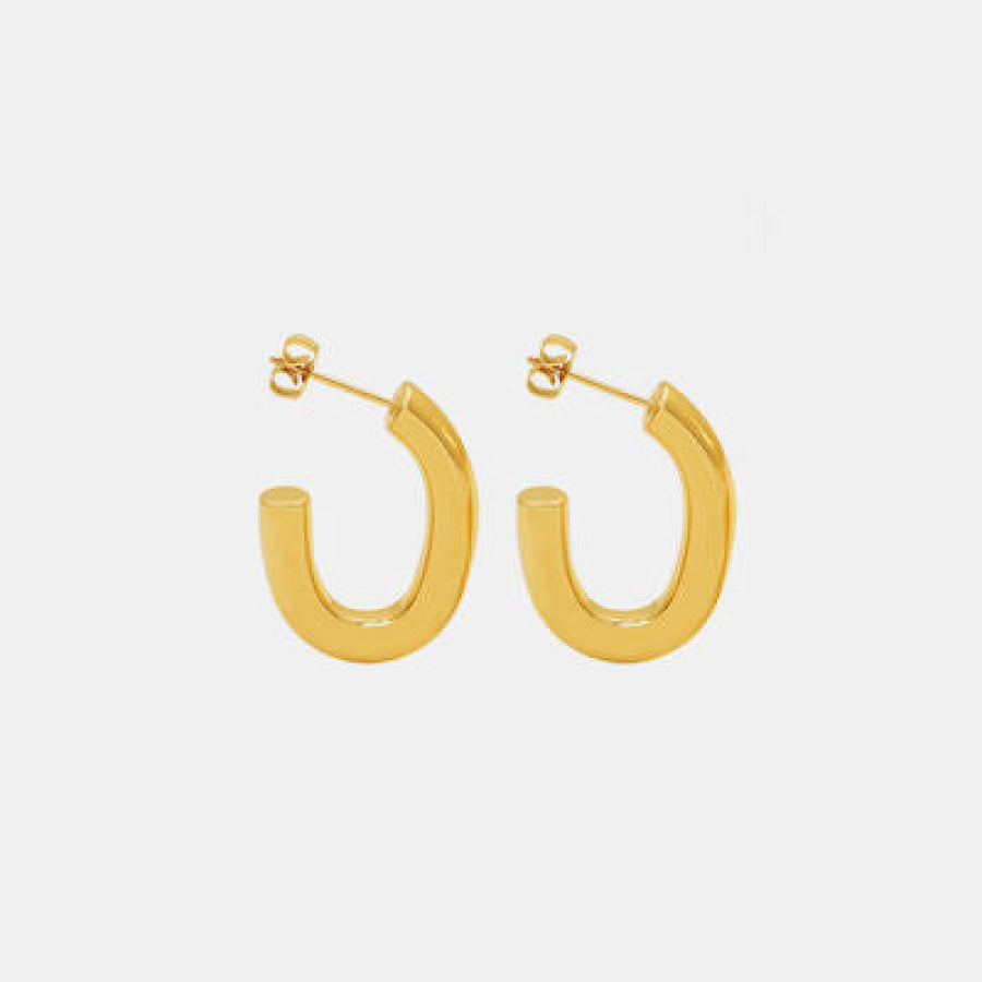 Titanium Steel Gold - Plated Earrings Gold / One Size Apparel and Accessories