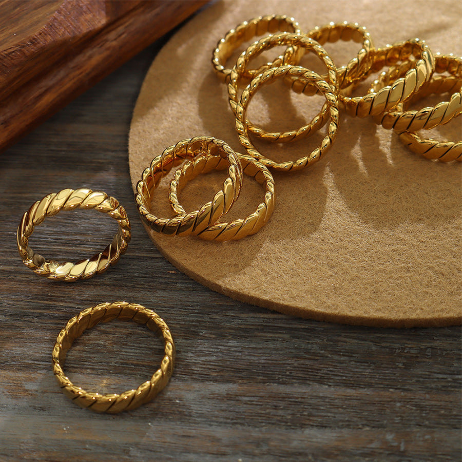 Titanium Steel Gold-Plated Ring Gold / 6 Apparel and Accessories