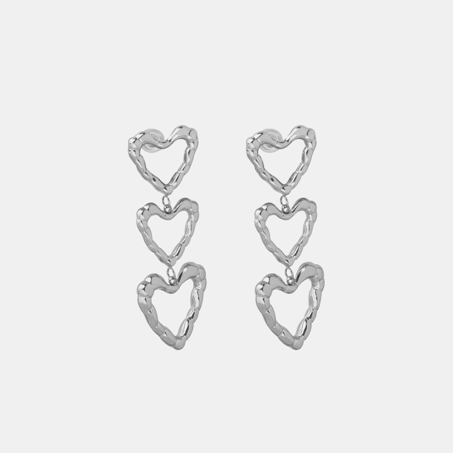 Titanium Steel Heart Earrings Apparel and Accessories