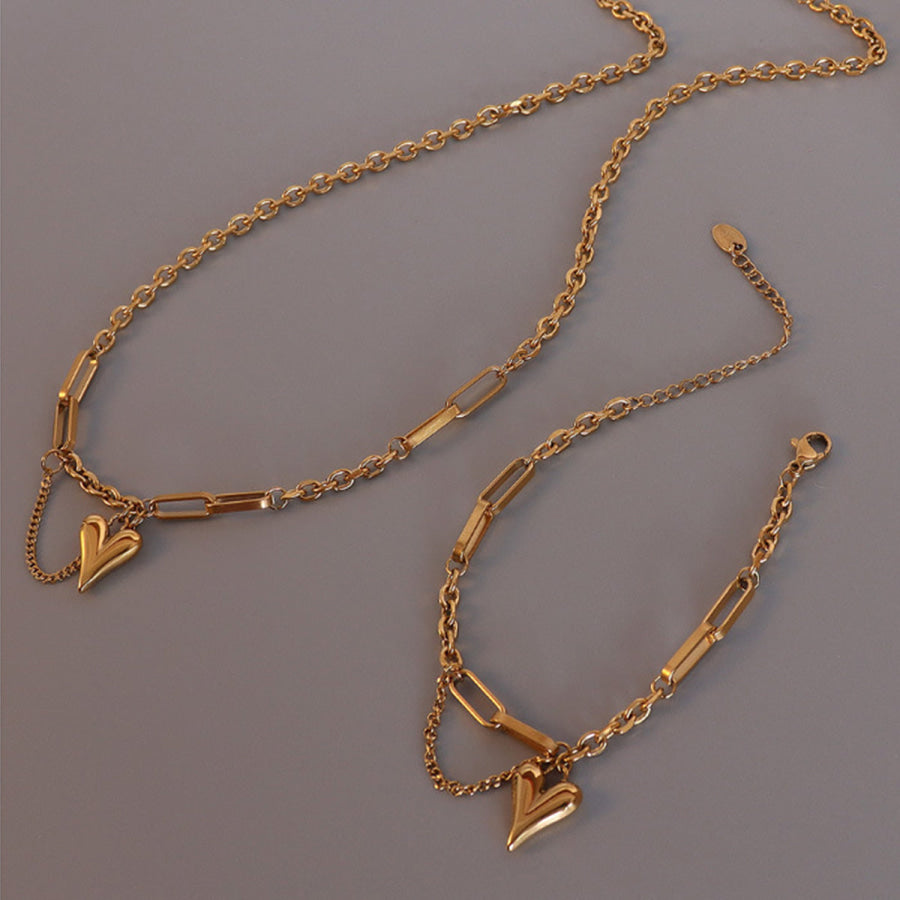 Titanium Steel Heart Pendant Necklace Apparel and Accessories