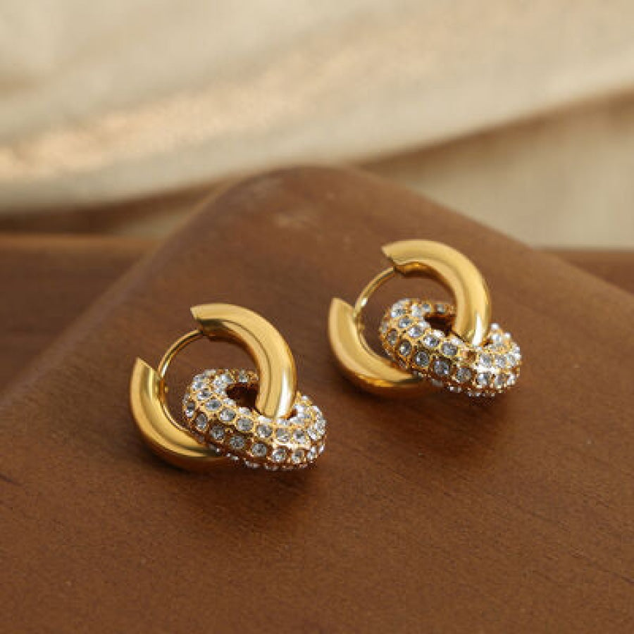 Titanium Steel Inlaid Zircon Double-Hoop Earrings Clothing