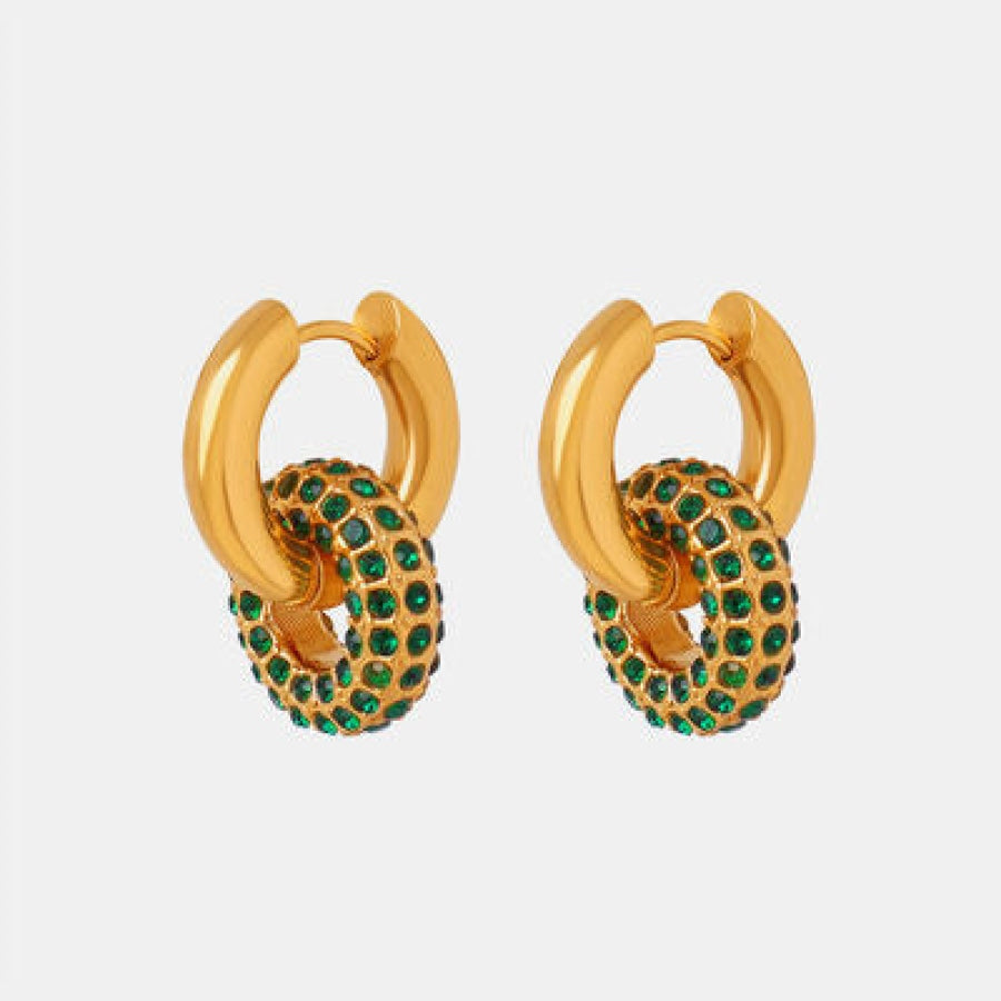 Titanium Steel Inlaid Zircon Double-Hoop Earrings Clothing