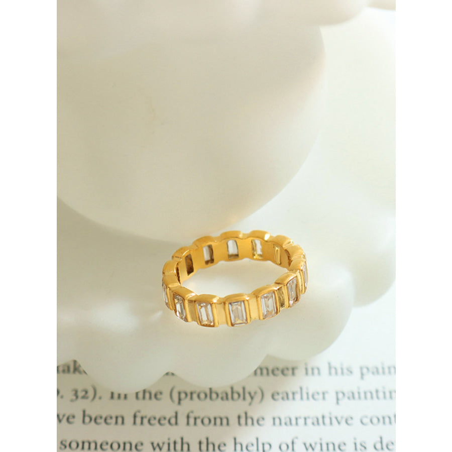 Titanium Steel Inlaid Zircon Ring Apparel and Accessories