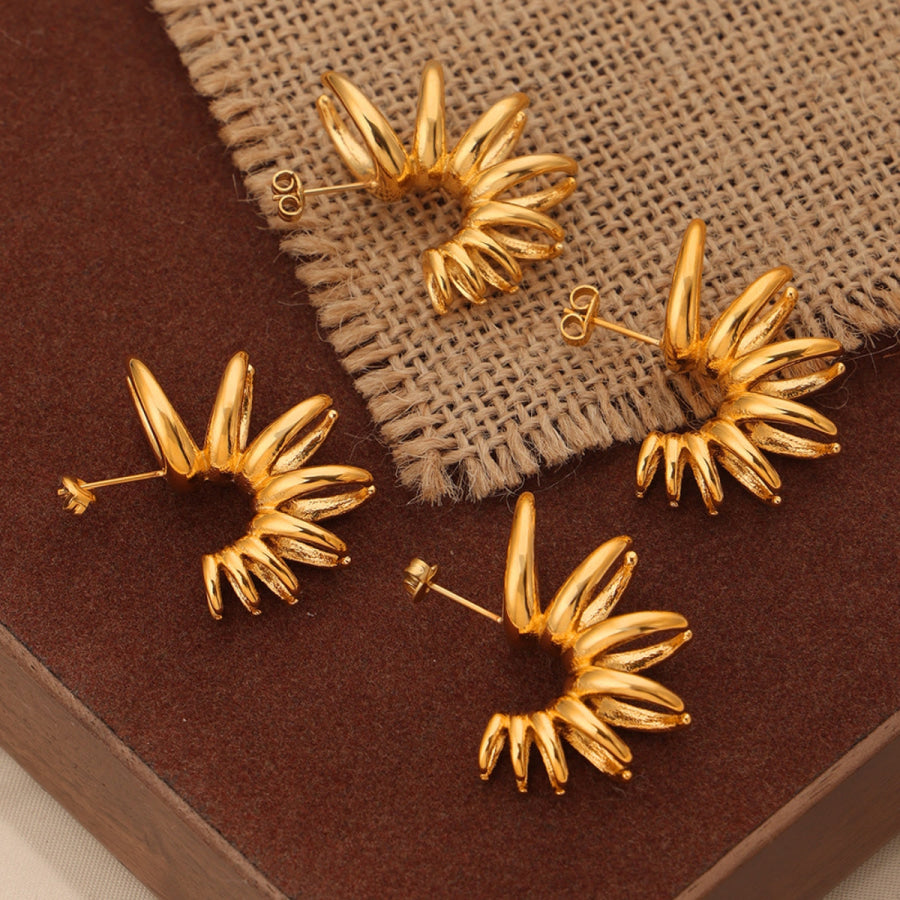 Titanium Steel Irregular Shape Earrings Gold / One Size Apparel and Accessories