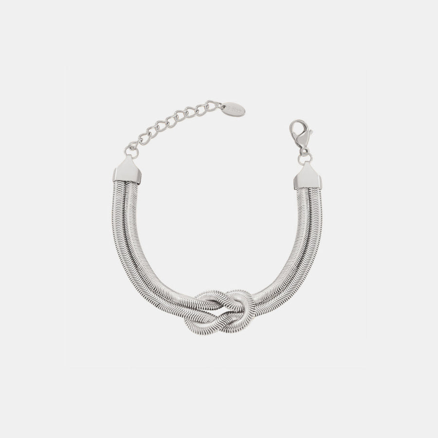 Titanium Steel Knot Bracelet Silver / One Size Apparel and Accessories