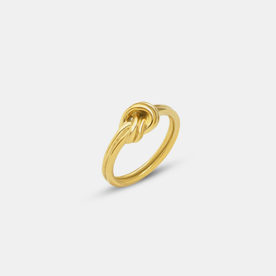 Titanium Steel Knot Ring Gold / 6 Apparel and Accessories