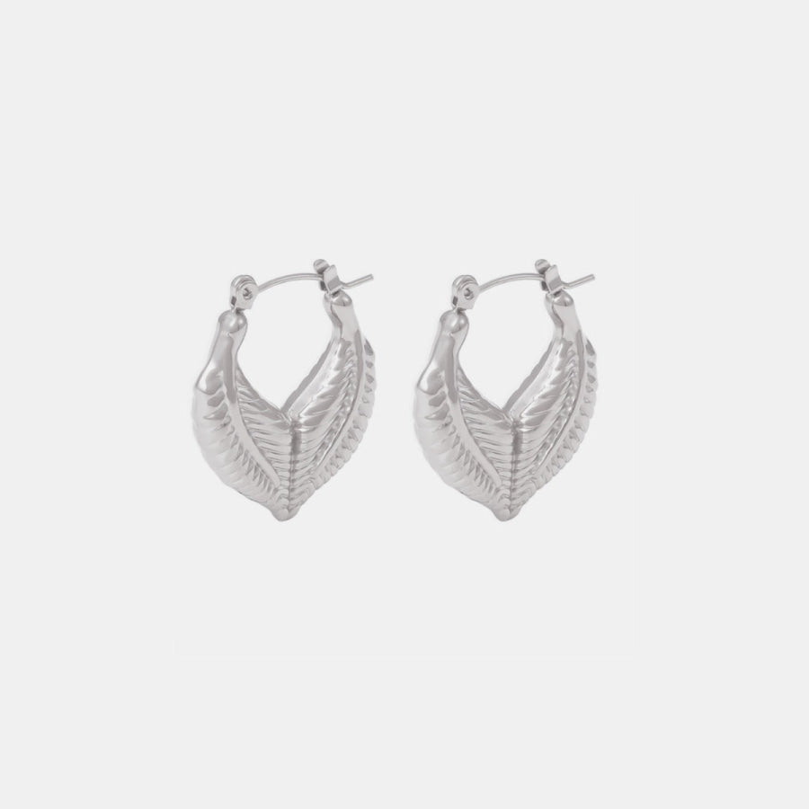 Titanium Steel Leaf Shape Earrings Apparel and Accessories