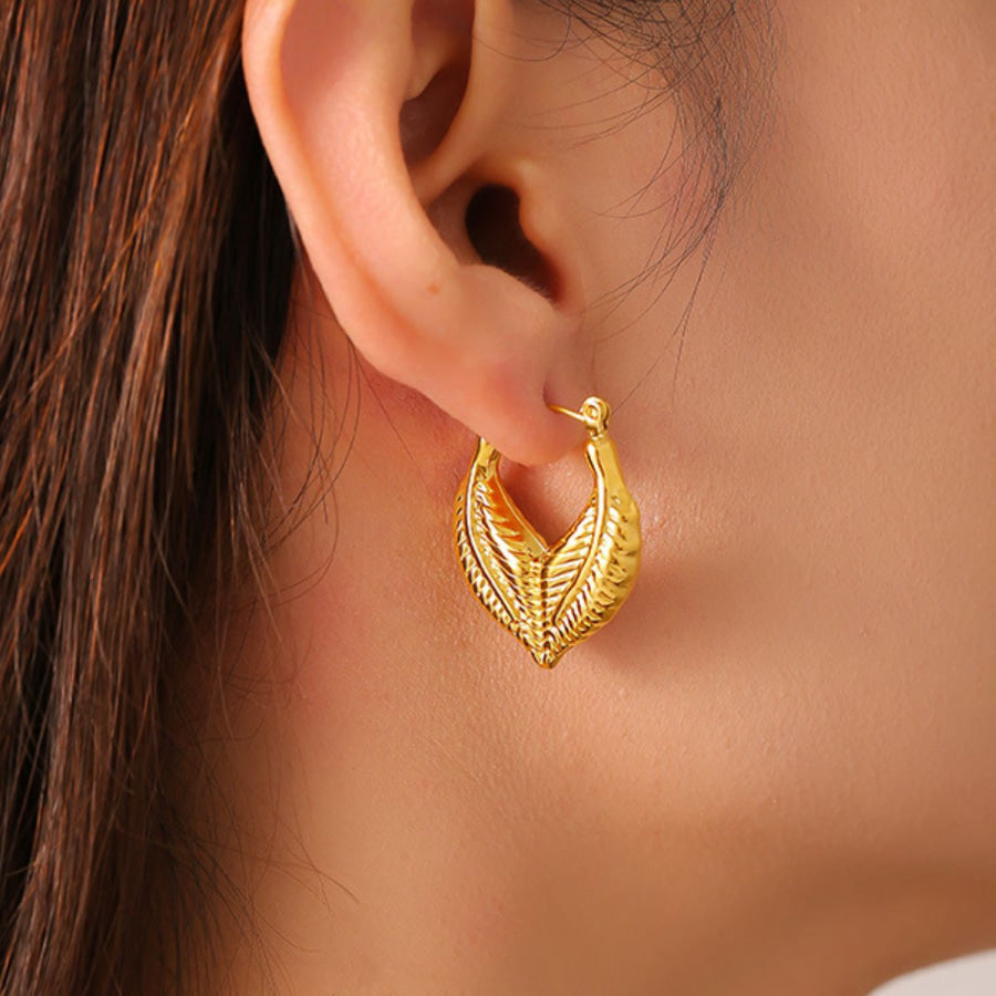 Titanium Steel Leaf Shape Earrings Apparel and Accessories