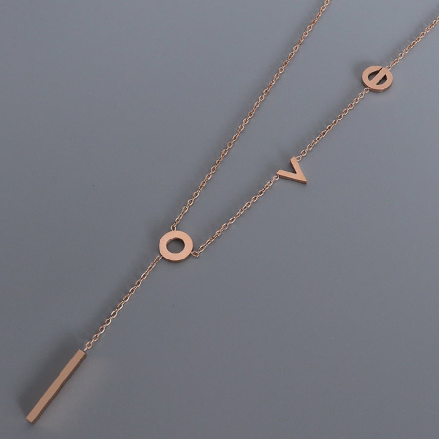 Titanium Steel Letter Necklace Apparel and Accessories