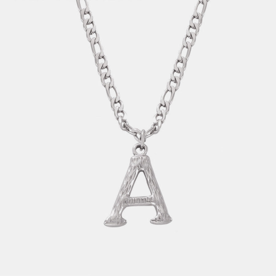 Titanium Steel Letter Pendant Necklace Style A / One Size Apparel and Accessories