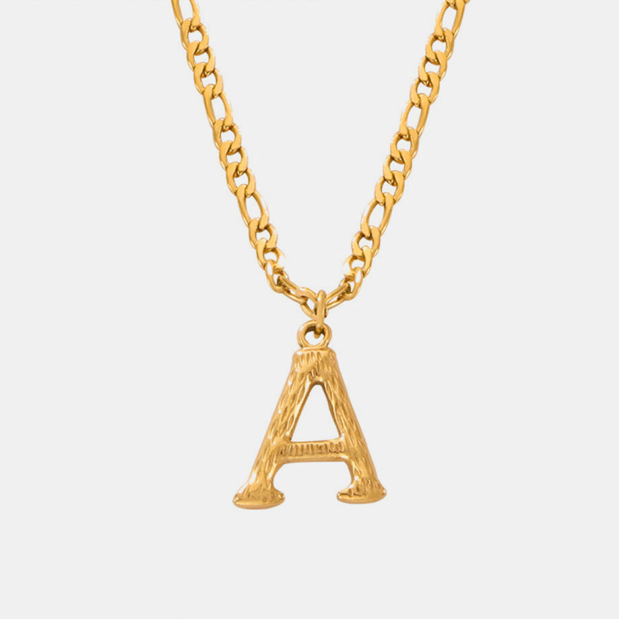 Titanium Steel Letter Pendant Necklace Style A / One Size Apparel and Accessories