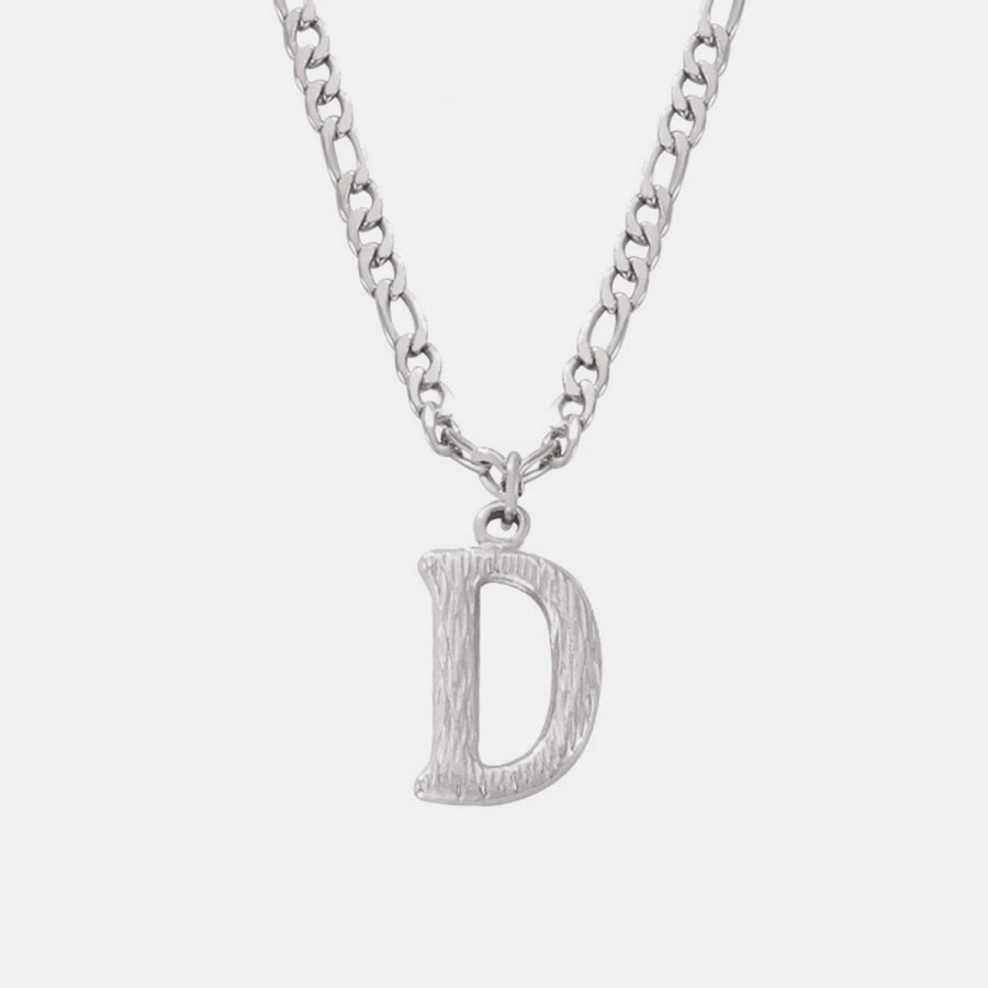 Titanium Steel Letter Pendant Necklace Style D / One Size Apparel and Accessories