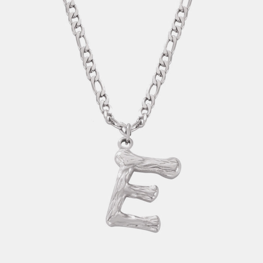 Titanium Steel Letter Pendant Necklace Style E / One Size Apparel and Accessories