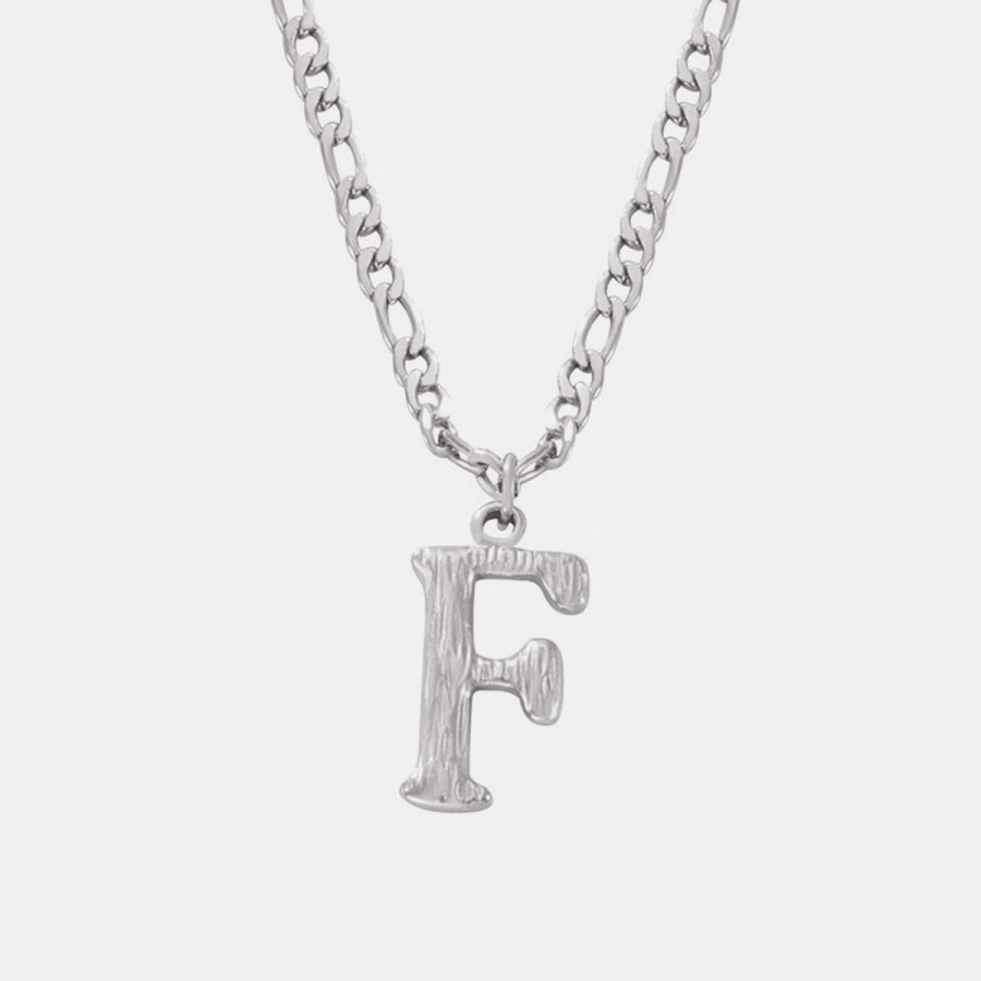 Titanium Steel Letter Pendant Necklace Style F / One Size Apparel and Accessories