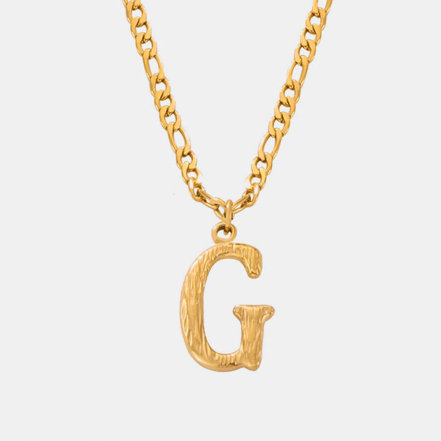 Titanium Steel Letter Pendant Necklace Style G / One Size Apparel and Accessories