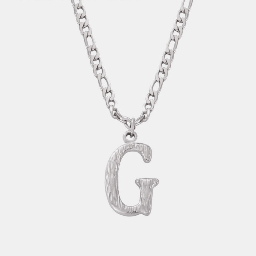 Titanium Steel Letter Pendant Necklace Style G / One Size Apparel and Accessories