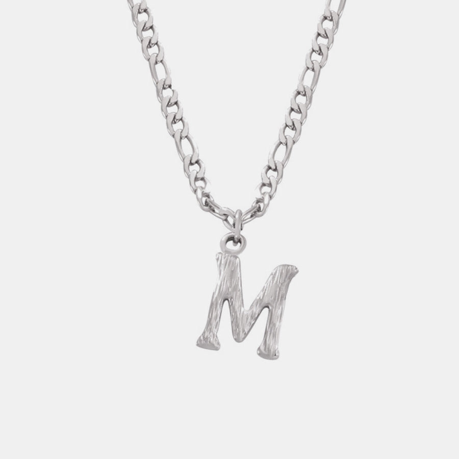 Titanium Steel Letter Pendant Necklace Style M / One Size Apparel and Accessories