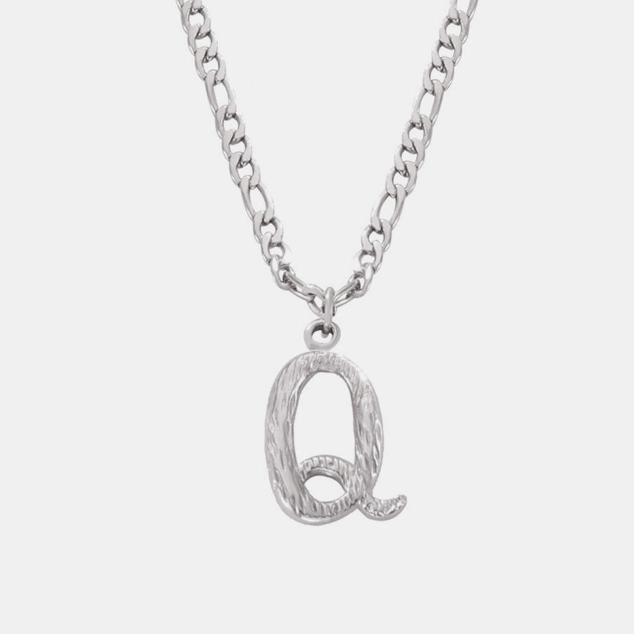 Titanium Steel Letter Pendant Necklace Style Q / One Size Apparel and Accessories