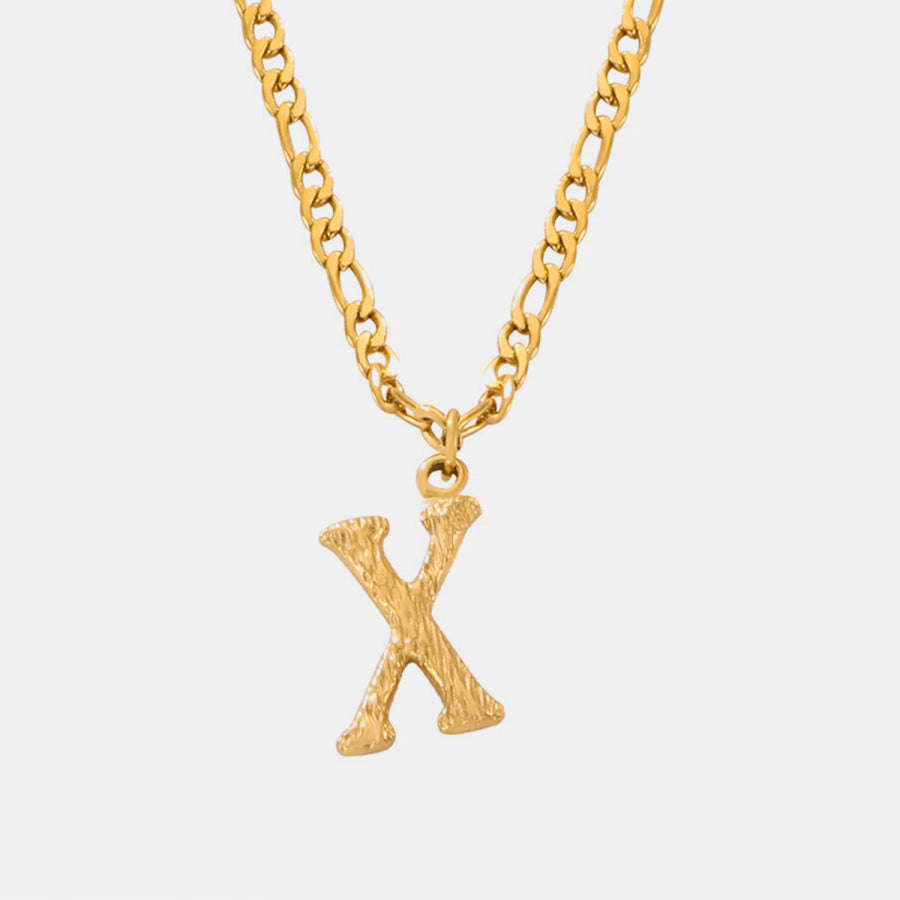 Titanium Steel Letter Pendant Necklace Style X / One Size Apparel and Accessories